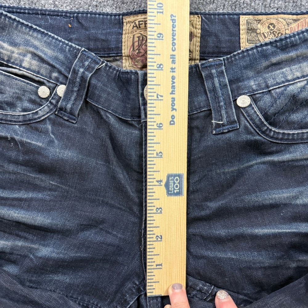 Affliction Raquel Moto Jeans Womens 28 Blue Distressed Ribbed Ankle Zip 111SK084 - Picture 14 of 15